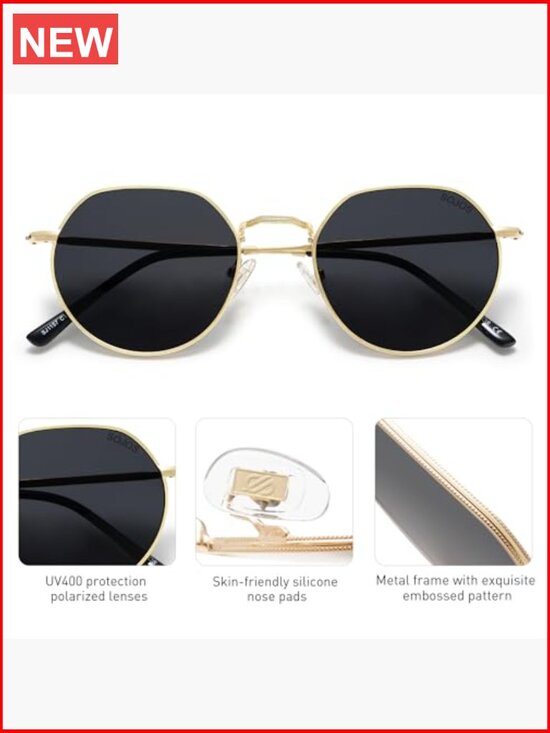 Panto Octagonal Polarized Sunglasses UV400 Protection Metal Frame Classic main image 7